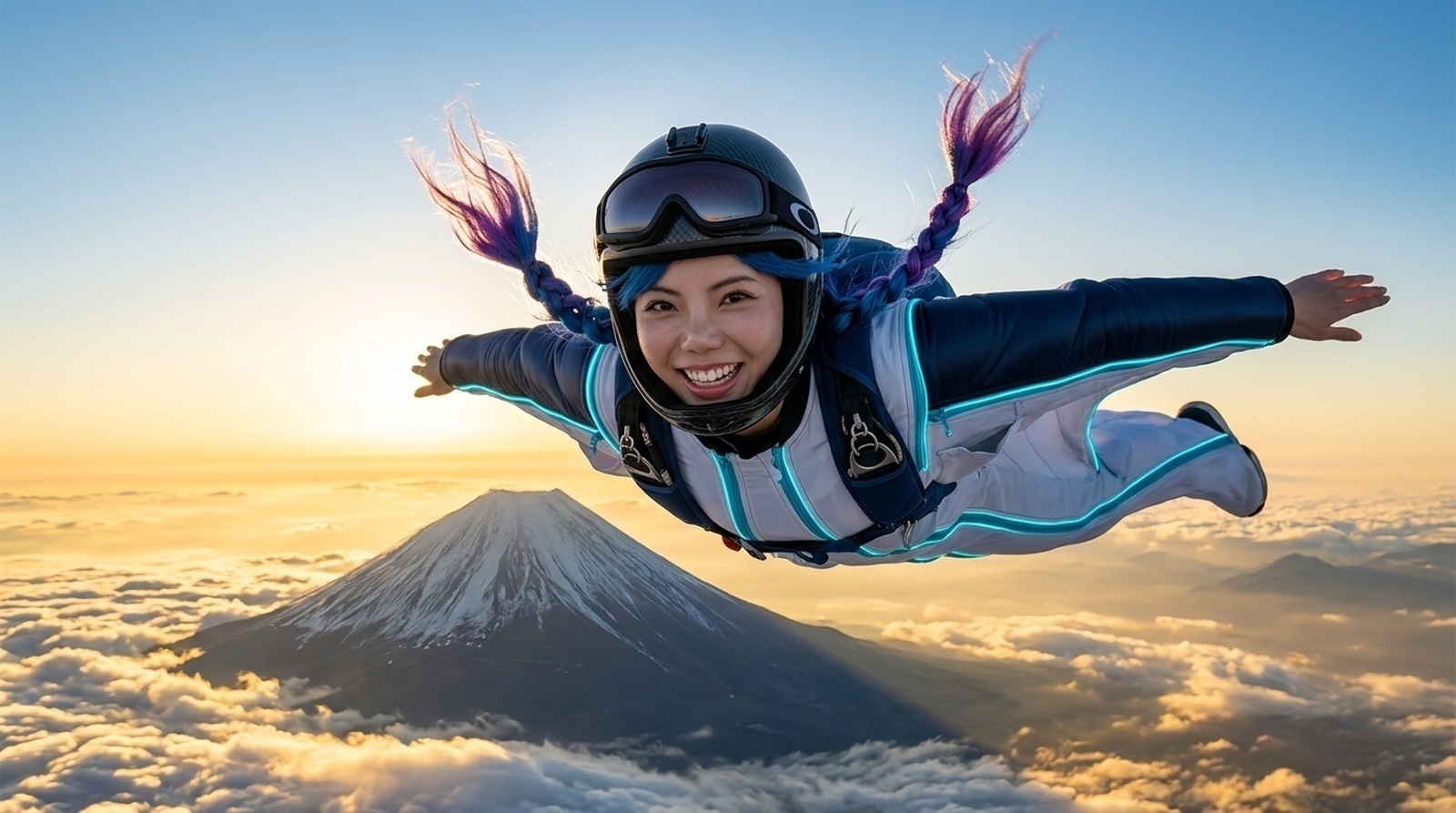 Asia Gigi Soaring Above Mount Fuji Sea of Clouds